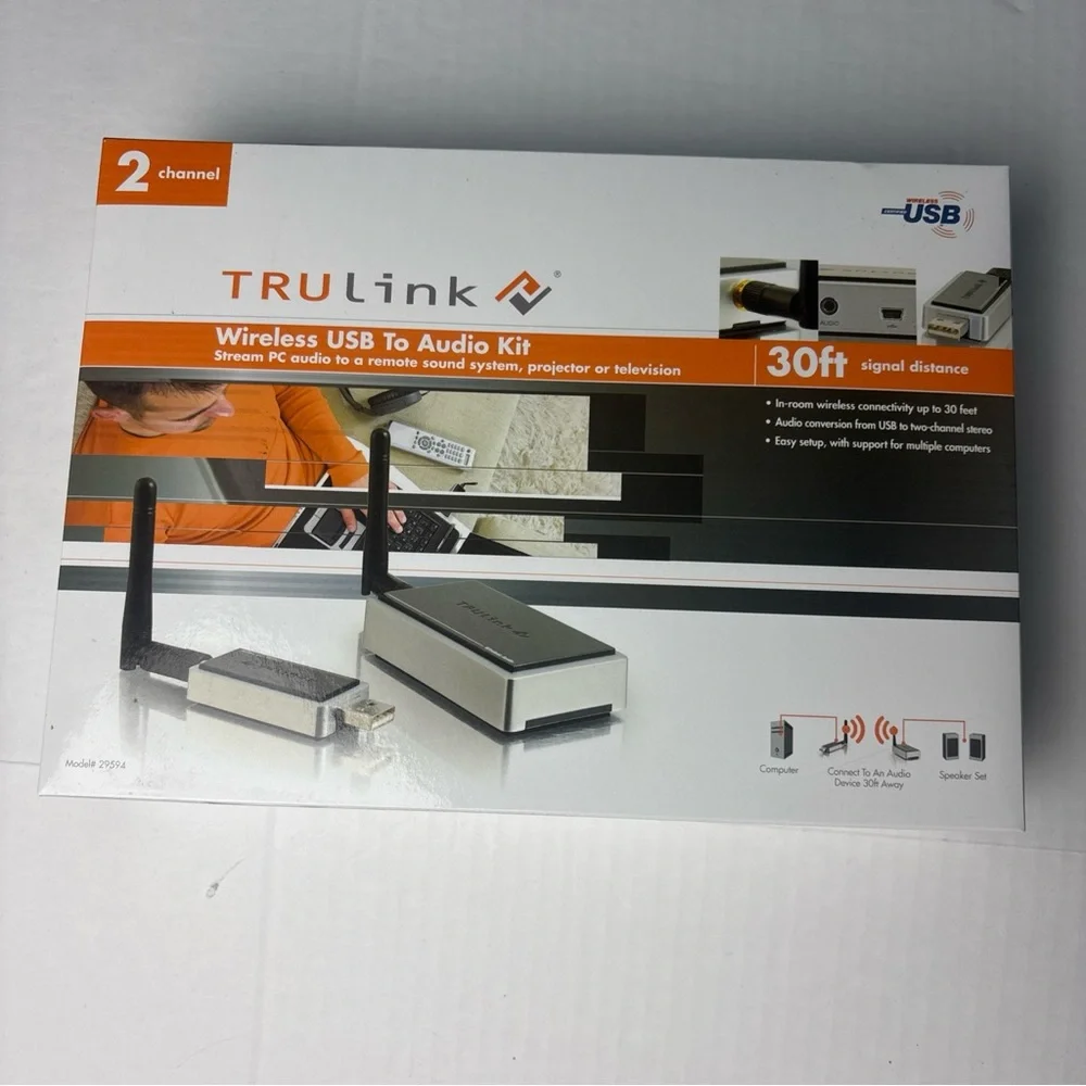 TruLink Wireless USB To Audio Kit 29594 In-Room Up To 30 Feet Audio Conversion